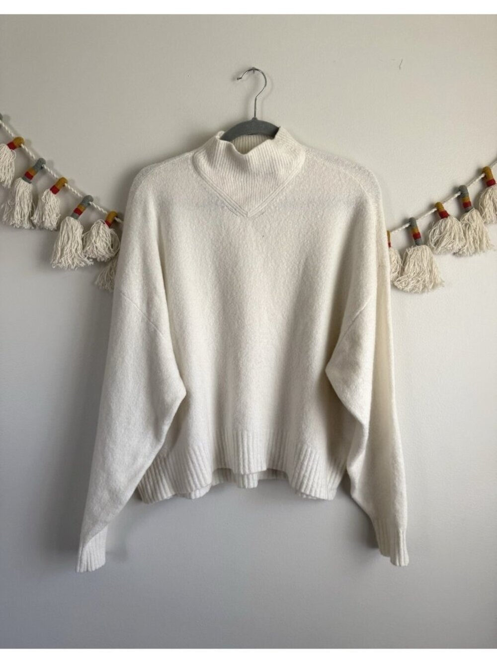 Allsaints Asha High Neck Dolman Sleeve Slouchy Knit Pullover Sweater Wool Blend